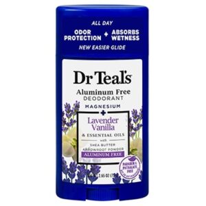 Dr Teal's Aluminum Free Deodorant magnesium Lavender Vanilla & Essential Oils With Shea Butter Arrowroot Powder 75g