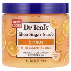 Dr Teal’s Shea Sugar Scrub, Vitamin C With Shea Butter, Orange Oil & Avocado Oil 19Oz/538G