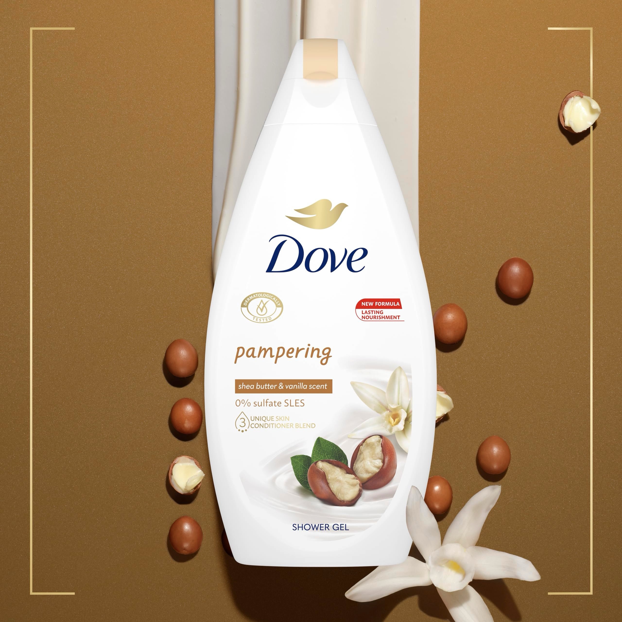 Dove pampering shea butter and vanilla scent wash