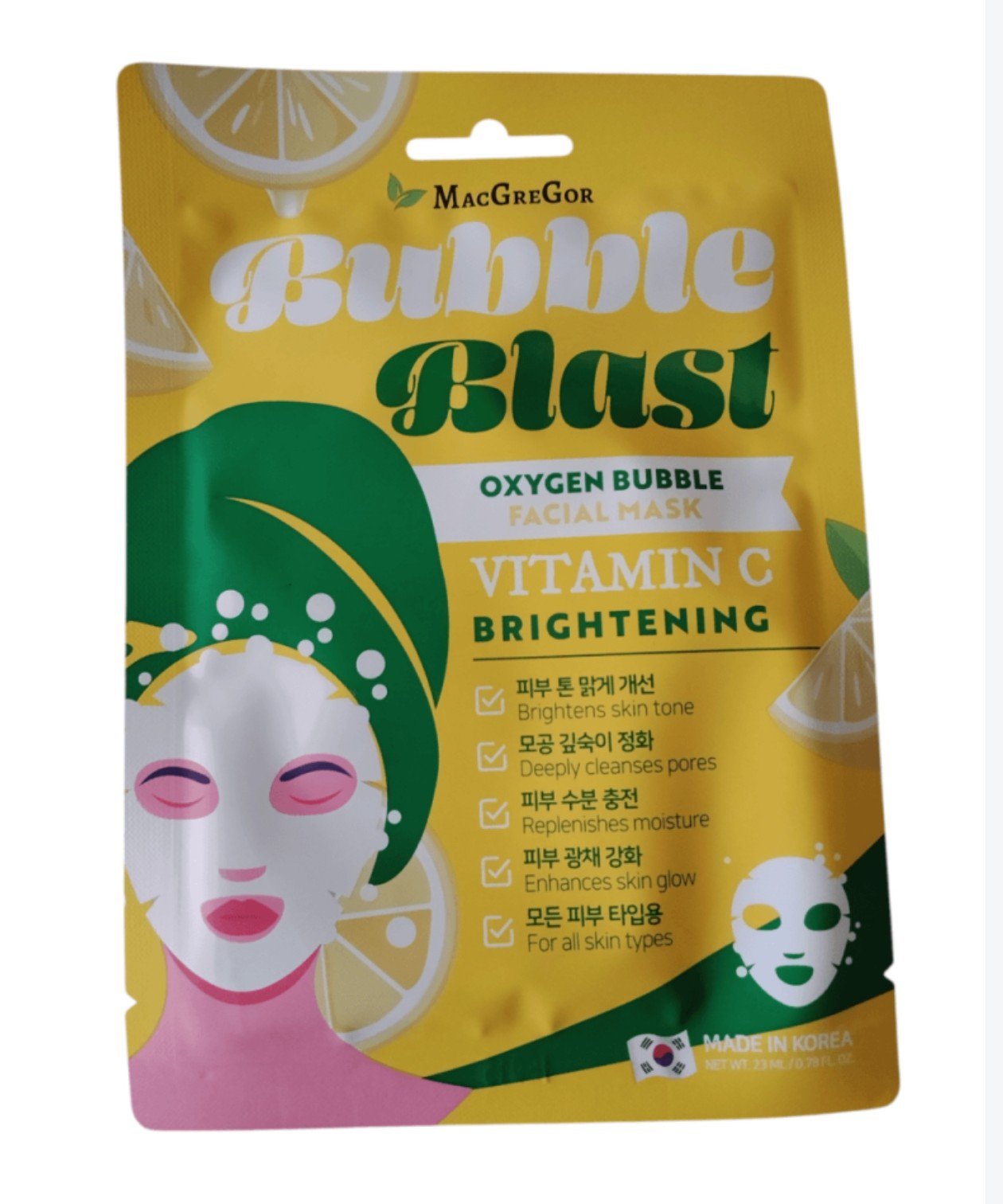 MacGregor Vitamin C Oxygen Bubble Blast Brightening Facial Mask 23ml